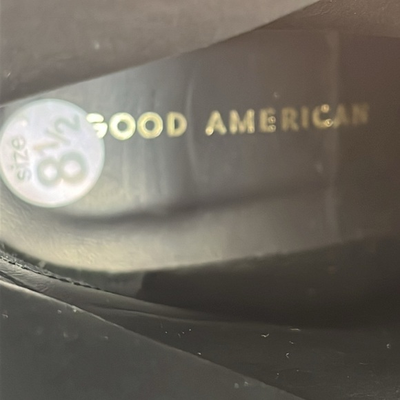 Good American Ankle Boot Women's 8.5 Black Patent Leather Square Toe Square Heel - Picture 12 of 15